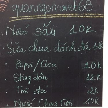 Thực đơn- Quán Ăn Quán Ngon Việt Thái - Chuyên Bánh Xèo