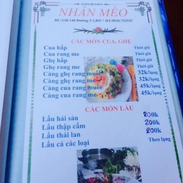 Thực đơn- Quán Ăn Nhân Méo - Hải Sản Bình Dân