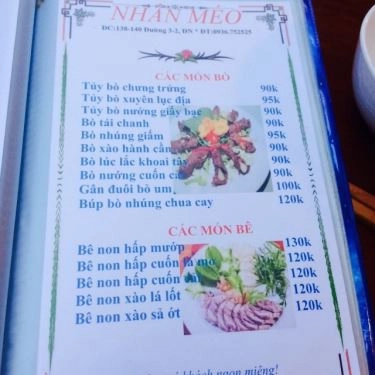 Thực đơn- Quán Ăn Nhân Méo - Hải Sản Bình Dân