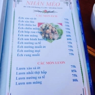 Thực đơn- Quán Ăn Nhân Méo - Hải Sản Bình Dân