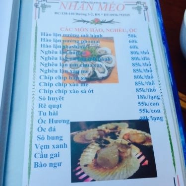 Thực đơn- Quán Ăn Nhân Méo - Hải Sản Bình Dân