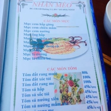 Thực đơn- Quán Ăn Nhân Méo - Hải Sản Bình Dân