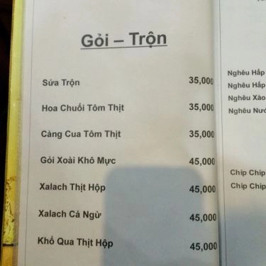 Thực đơn- Quán Ăn Quán Nhậu Carrot - Gà Hấp Hành