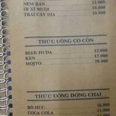 Thực đơn- Quán Ăn Quán Nhậu Hương Cô Nương - Phan Chu Trinh