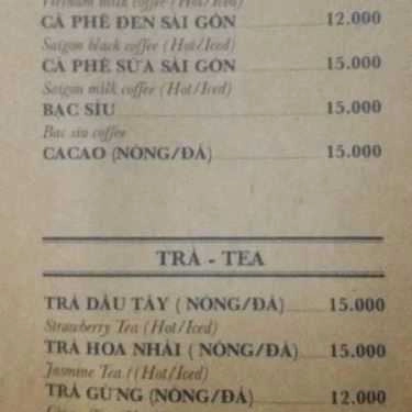 Thực đơn- Quán Ăn Quán Nhậu Hương Cô Nương - Phan Chu Trinh