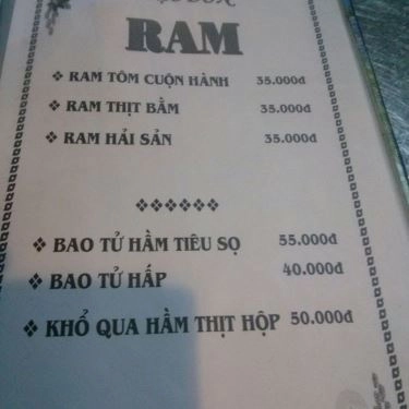 Thực đơn- Quán Ăn Quán Nhậu Mỹ Liên