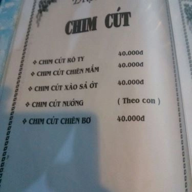 Thực đơn- Quán Ăn Quán Nhậu Mỹ Liên