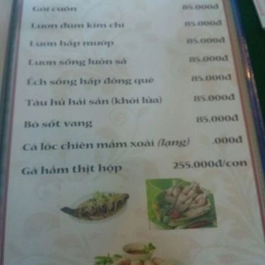 Thực đơn- Quán Ăn Quán Nhậu Năm Quý - Hồ Tùng Mậu