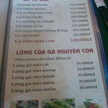 Thực đơn- Quán Ăn Quán Nhậu Năm Quý - Hồ Tùng Mậu