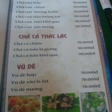 Thực đơn- Quán Ăn Quán Nhậu Năm Quý - Hồ Tùng Mậu