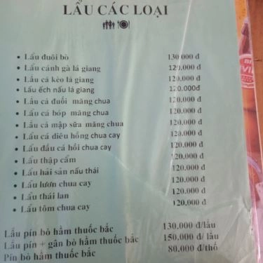 Thực đơn- Quán Ăn Quán Nhậu Ngọc Mai - Thanh Đa