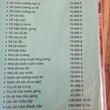 Thực đơn- Quán Ăn Quán Nhậu Ngọc Mai - Thanh Đa