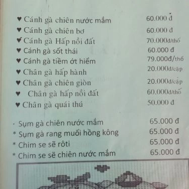 Thực đơn- Quán Ăn Quán Nhậu Ngọc Mai - Thanh Đa