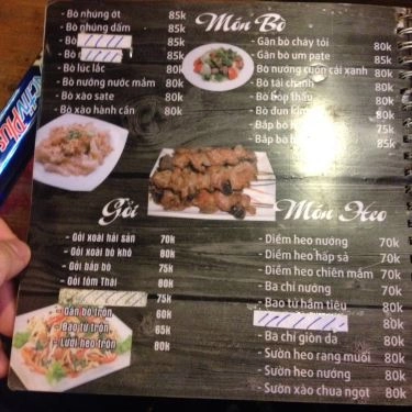 Thực đơn- Quán Ăn Quán Nhậu T - T - An Vĩnh
