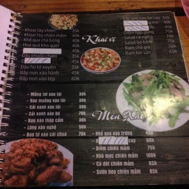 Thực đơn- Quán Ăn Quán Nhậu T - T - An Vĩnh