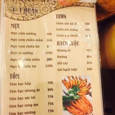 Thực đơn- Quán Ăn Quán Nhậu T - T - An Vĩnh