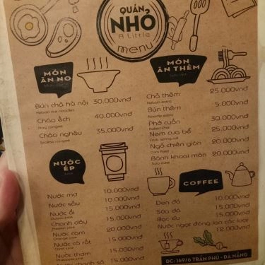Thực đơn- Quán Ăn Quán Nhỏ - Ẩm Thực Hà Nội