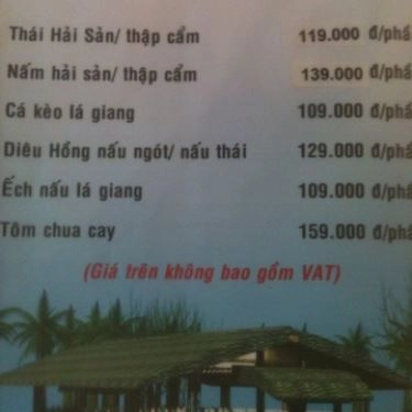 Thực đơn- Quán Ăn Quán Nướng 210