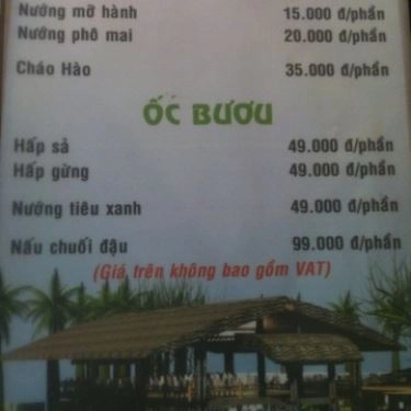 Thực đơn- Quán Ăn Quán Nướng 210