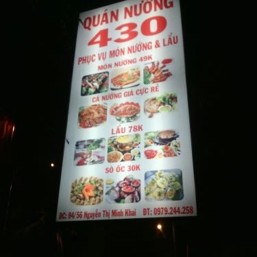 Thực đơn- Quán Ăn Quán Nướng 430