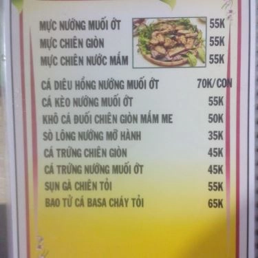 Thực đơn- Quán Ăn Quán Nướng Bầu Trời
