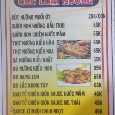 Thực đơn- Quán Ăn Quán Nướng Bầu Trời