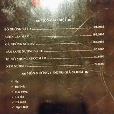Thực đơn- Quán Ăn Quán Nướng Ciao - Đại Lộ Bình Dương
