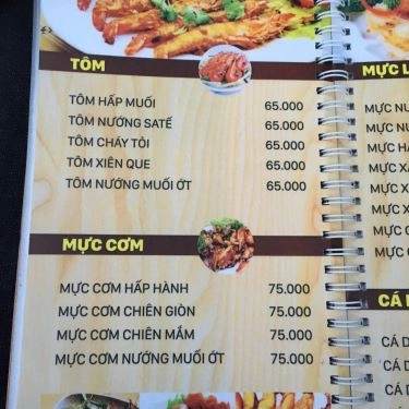 Thực đơn- Quán Ăn Quán Nướng Kim Liên