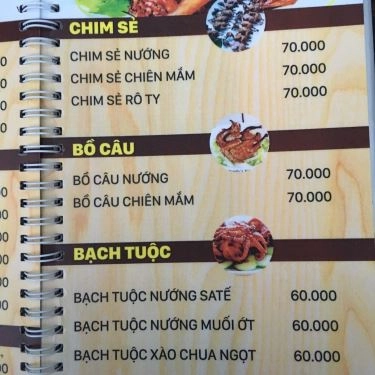 Thực đơn- Quán Ăn Quán Nướng Kim Liên