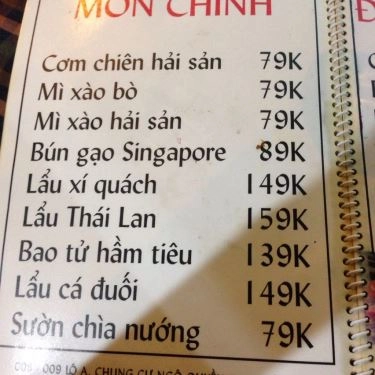Thực đơn- Quán Ăn Quán Nướng Ngói 2