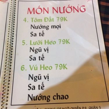 Thực đơn- Quán Ăn Quán Nướng Ngói 2