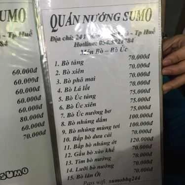 Thực đơn- Quán Ăn Quán Nướng Sumo