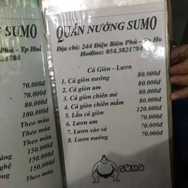 Thực đơn- Quán Ăn Quán Nướng Sumo