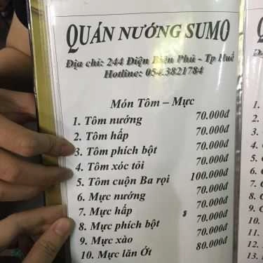 Thực đơn- Quán Ăn Quán Nướng Sumo