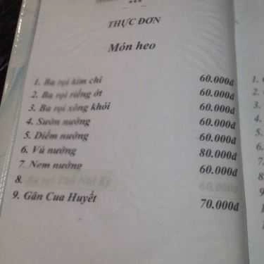 Thực đơn- Quán Ăn Quán Nướng Sumo