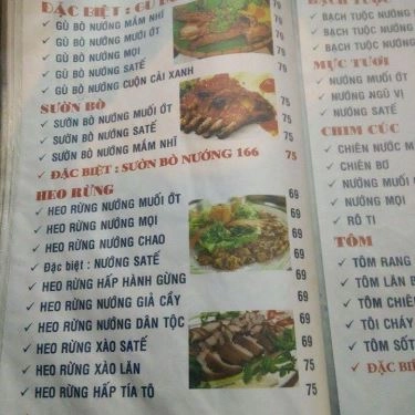 Thực đơn- Quán Ăn Quán Ốc 166