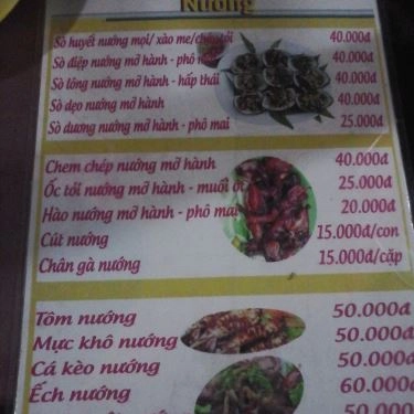 Thực đơn- Quán Ăn Quán Ốc