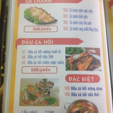 Thực đơn- Quán Ăn Quán Ốc 399 - Tây Thạnh