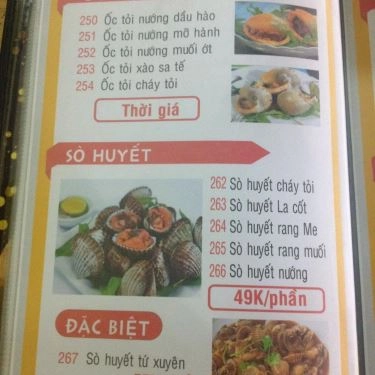 Thực đơn- Quán Ăn Quán Ốc 399 - Tây Thạnh
