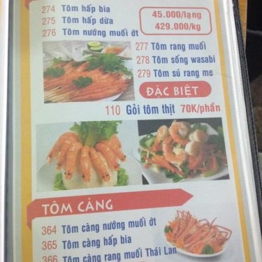 Thực đơn- Quán Ăn Quán Ốc 399 - Tây Thạnh