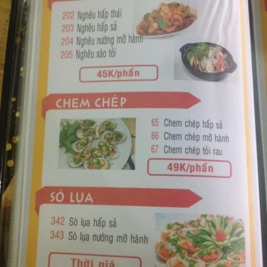 Thực đơn- Quán Ăn Quán Ốc 399 - Tây Thạnh