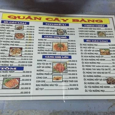 Thực đơn- Quán Ăn Cây Bàng - Quán Ốc