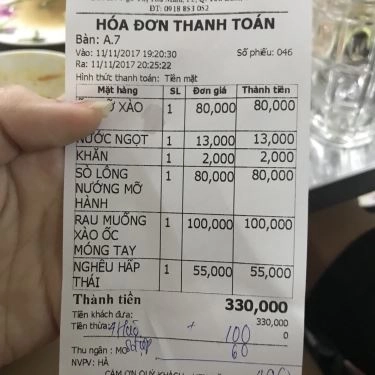 Thực đơn- Quán Ăn Quán Ốc Châu