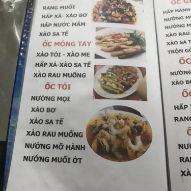 Thực đơn- Quán Ăn Quán Ốc Châu