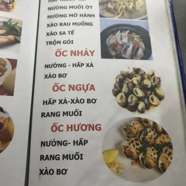Thực đơn- Quán Ăn Quán Ốc Châu