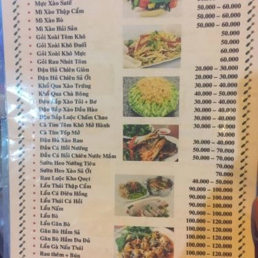 Thực đơn- Quán Ăn Quán Ốc Cu Bin