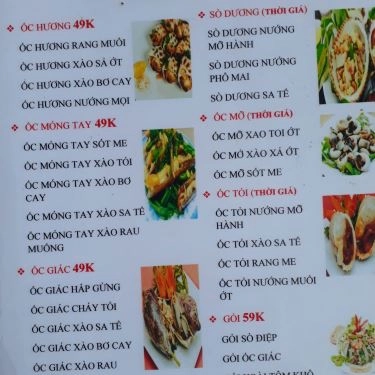 Thực đơn- Quán Ăn Quán Ốc Đảo - Đường D9