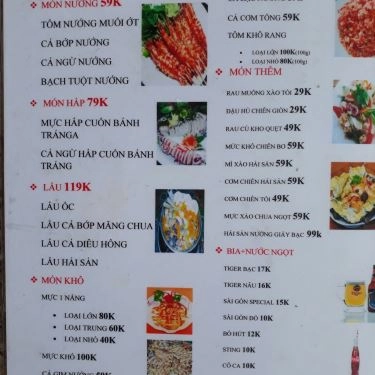 Thực đơn- Quán Ăn Quán Ốc Đảo - Đường D9