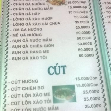 Thực đơn- Quán Ăn Quán Ốc Dâu