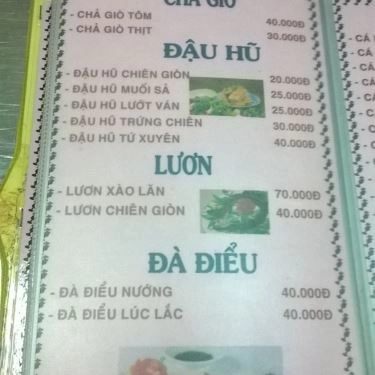 Thực đơn- Quán Ăn Quán Ốc Dâu